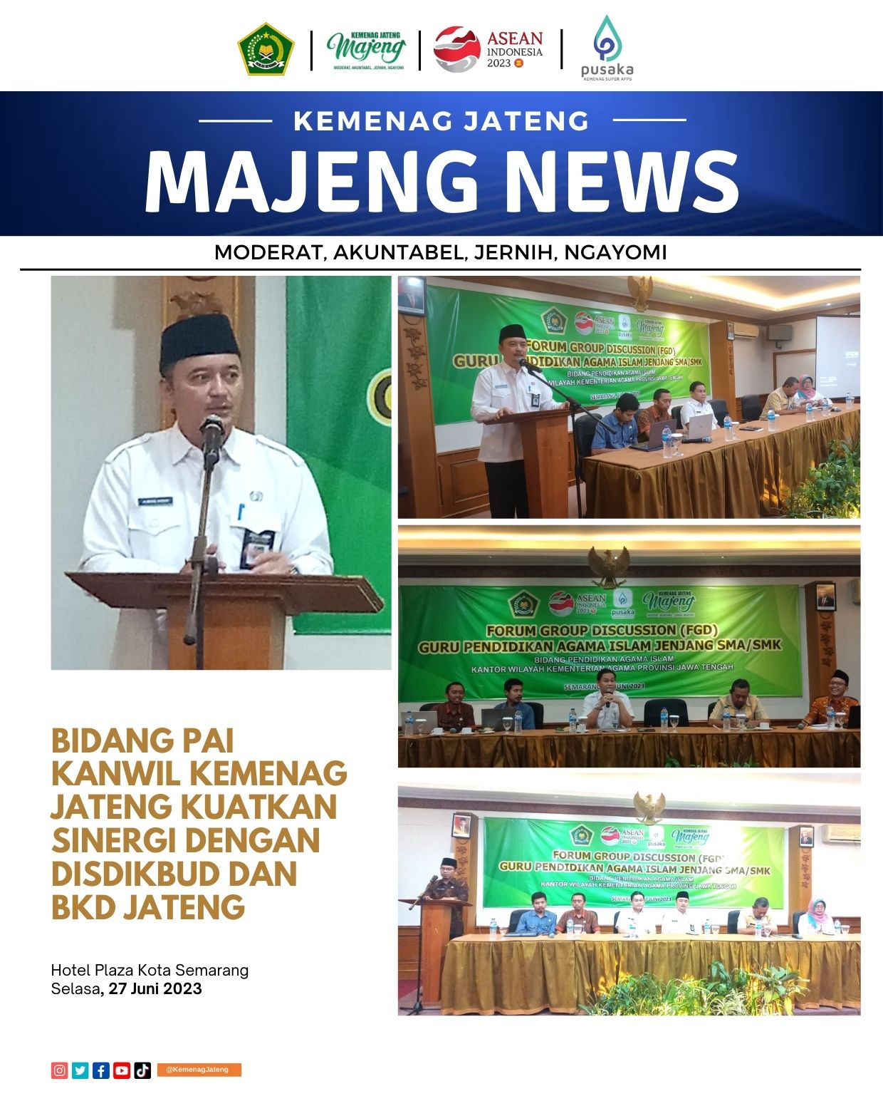 Bidang PAI Kanwil Kemenag Jateng Kuatkan Sinergi dengan Disdikbud dan BKD Jateng