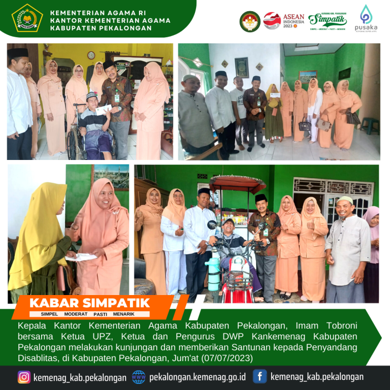 DWP Kankemenag Kab. Pekalongan Beri Santunan Penyandang Disabilitas