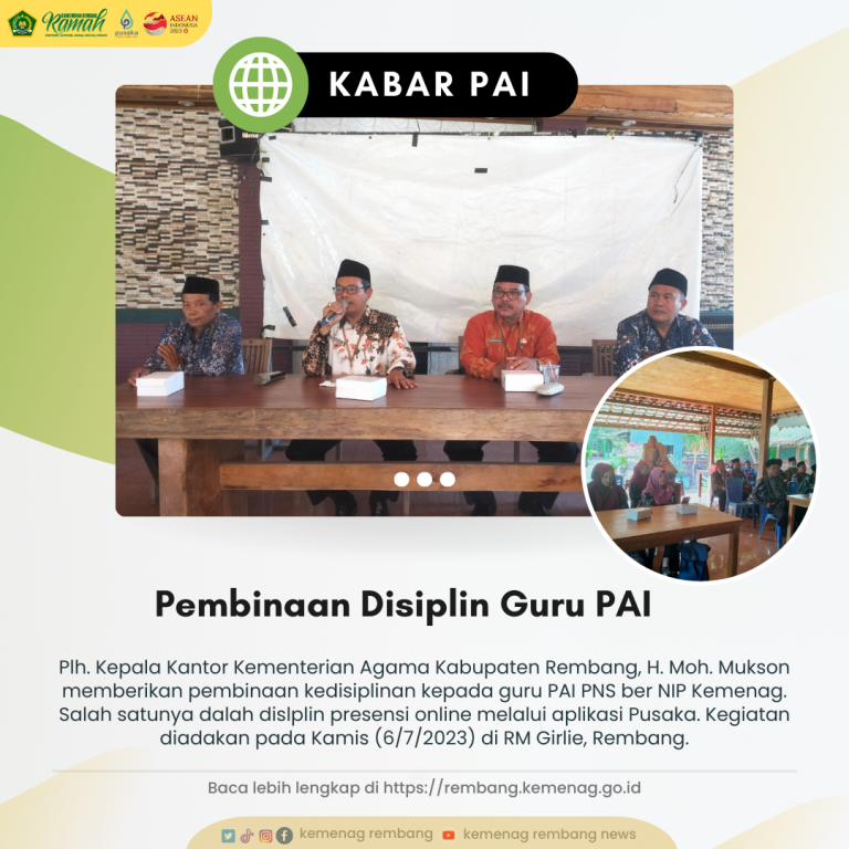 Guru PAI Diminta Disiplin Presensi Lewat Aplikasi Pusaka
