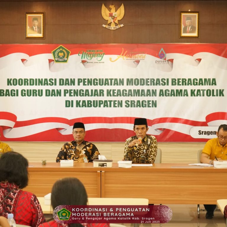 Kankemenag Sragen Adakan Penguatan Moderasi Beragama bagi Guru Agama Katolik Kabupaten Sragen
