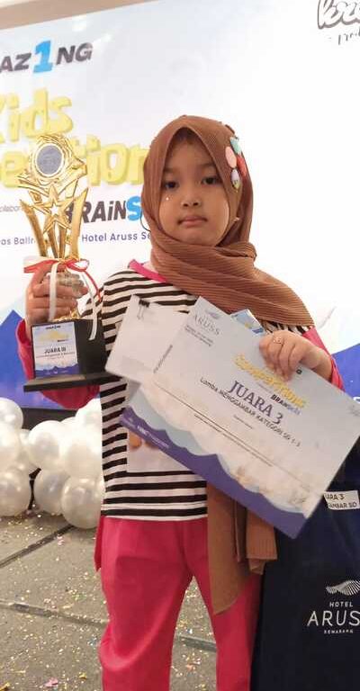 Raisya, Siswa MI Takhasus Darul Ulum Raih Juara 3 Lomba Menggambar dan Mewarnai