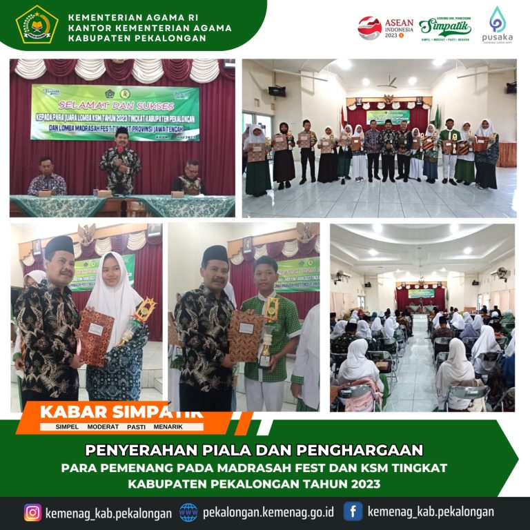 Para Juara Kompetisi Sains Madrasah (KSM) Kabupaten Pekalongan Siap Berlaga di Tingkat Provinsi