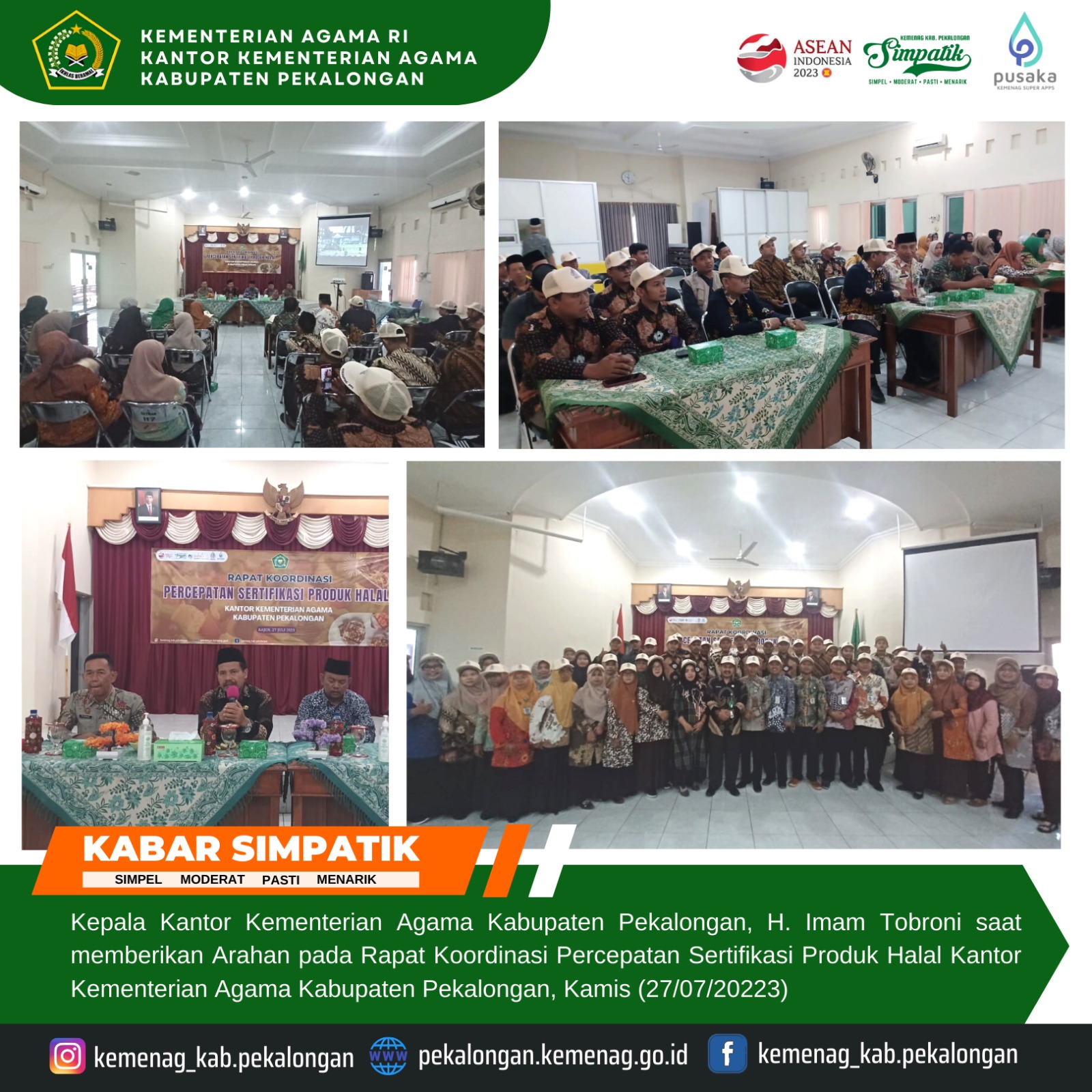 Gelar Rakor, Kepala Kemenag Imam Tobroni Upayakan Percepat Sertifikasi Halal