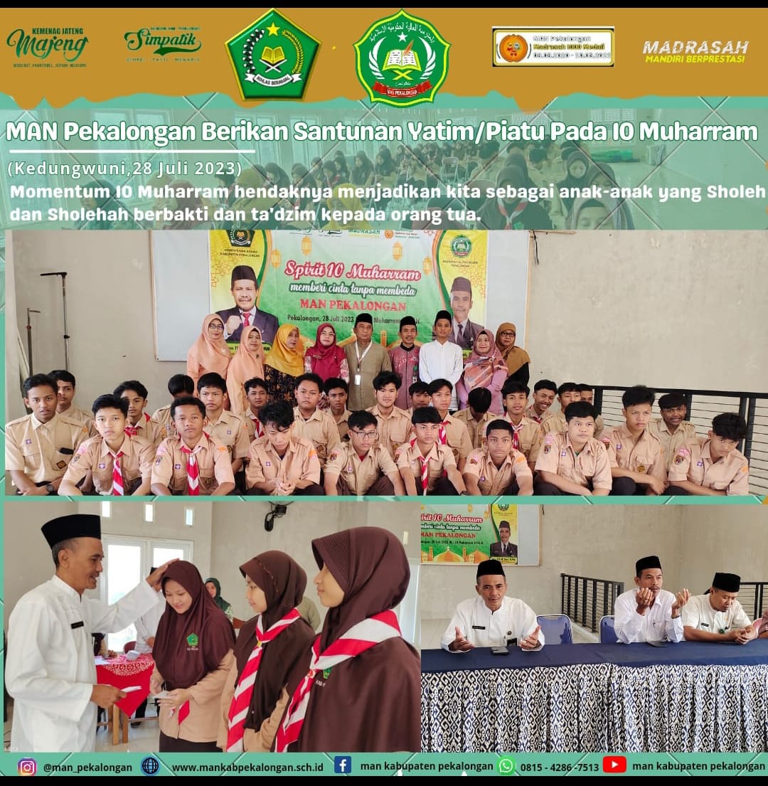 MAN Pekalongan Selenggarakan Santunan Anak Yatim Piatu 10 Muharram