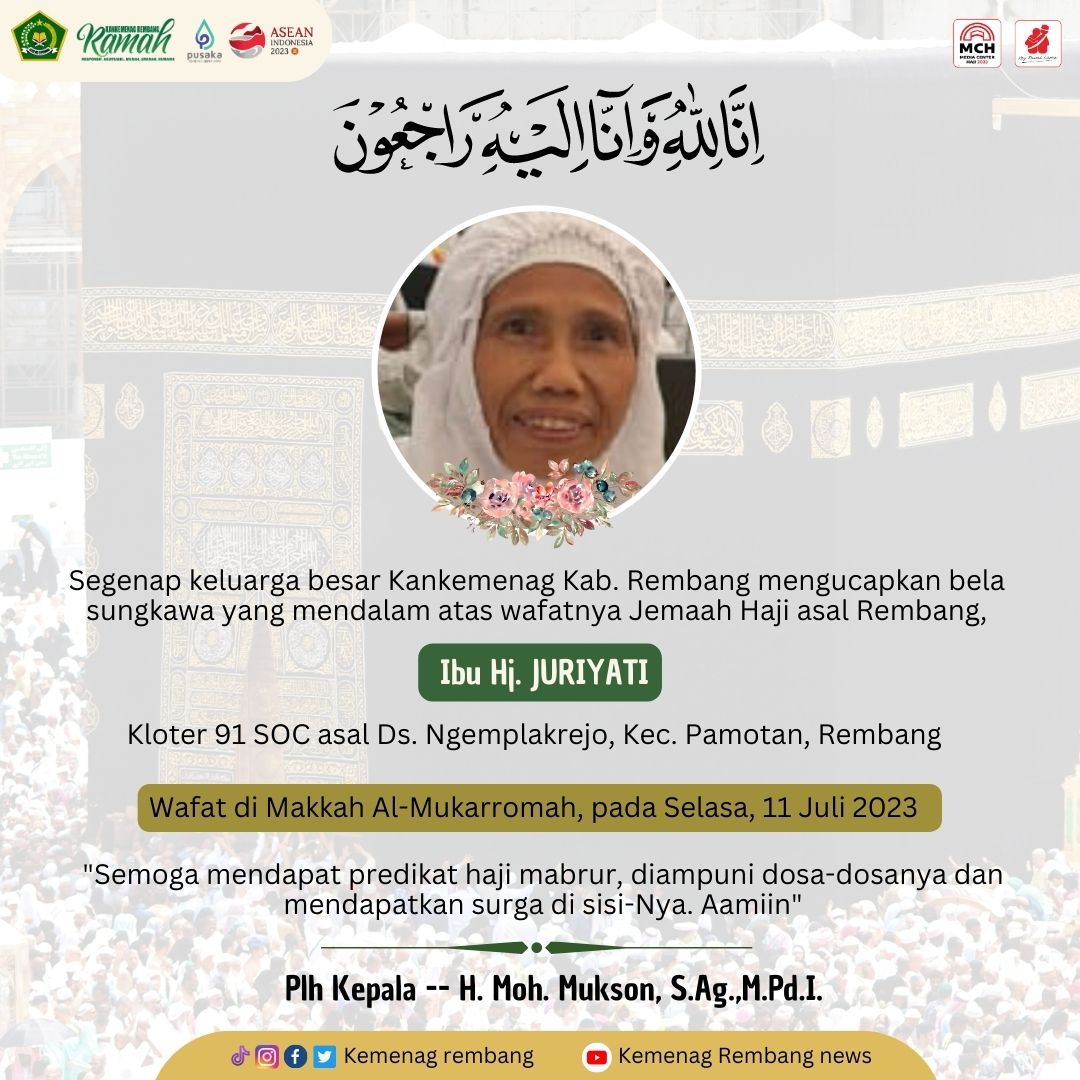 Juriyati, Jemaah Haji Asal Rembang Kloter 91 Wafat di Makkah