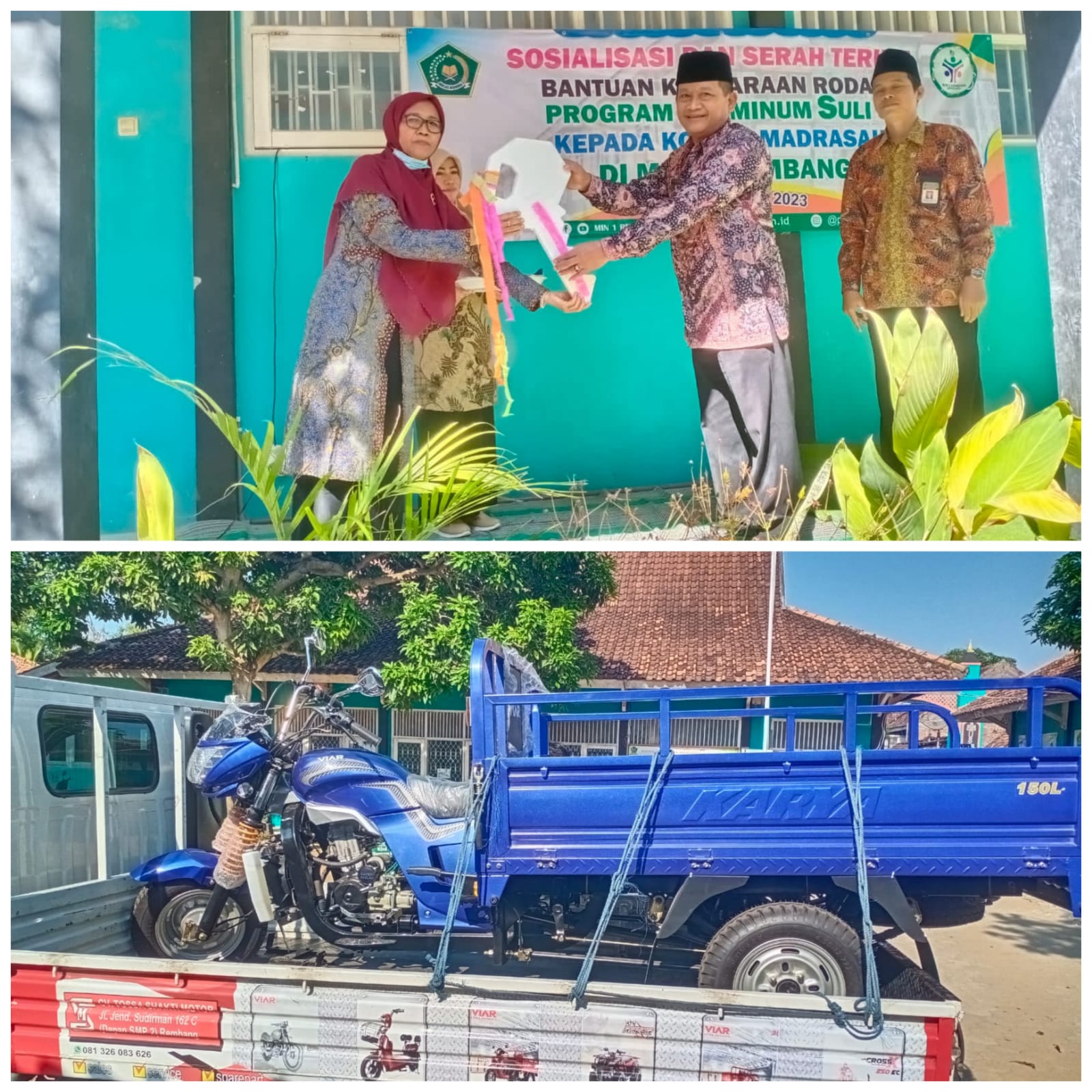 Komite Madrasah MIN 1 Rembang Serahkan Bantuan Kendaraan Angkutan Siswa