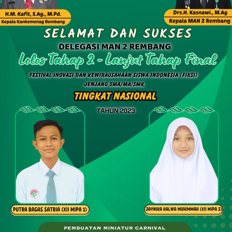 Angkat Tema Limbah Kain Batik, Tim FIKSI MAN 2 Rembang Tembus Final Nasional