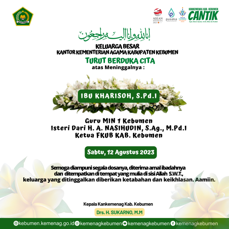 Kharisoh, Salah Satu Guru Terbaik Kemenag Kebumen Berpulang ke Rahmatullah