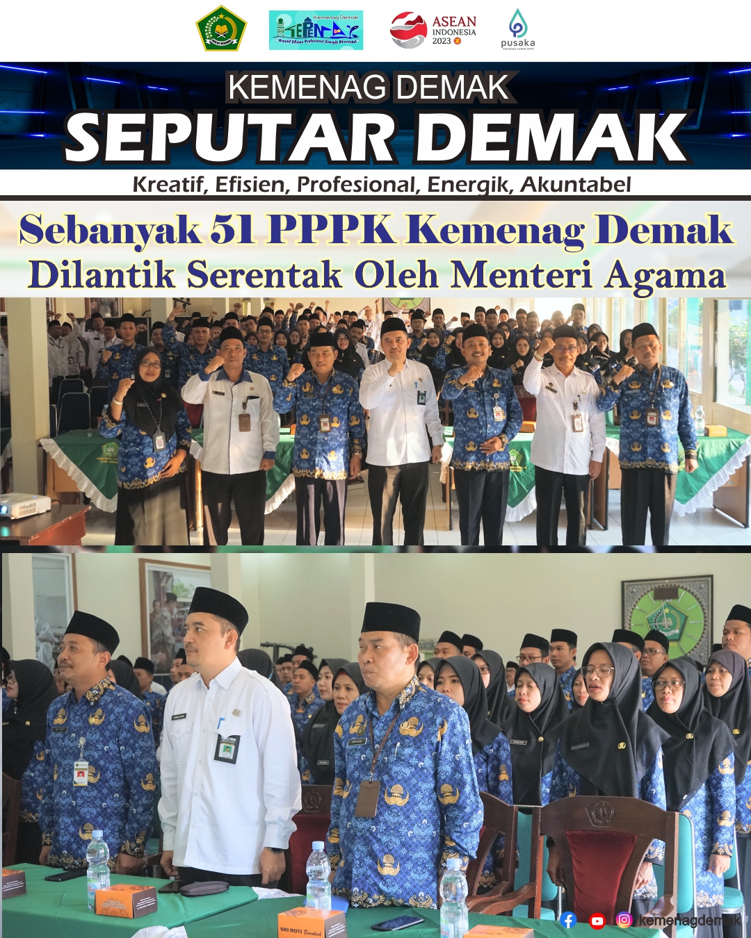 Sebanyak 51 PPPK Kemenag Demak Dilantik Serentak Oleh Menteri Agama