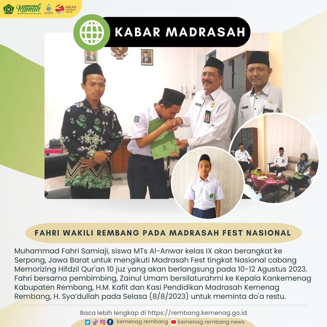 Fahri, Siswa MTs Al-Anwar Maju MHQ Madrasah Fest Tingkat Nasional