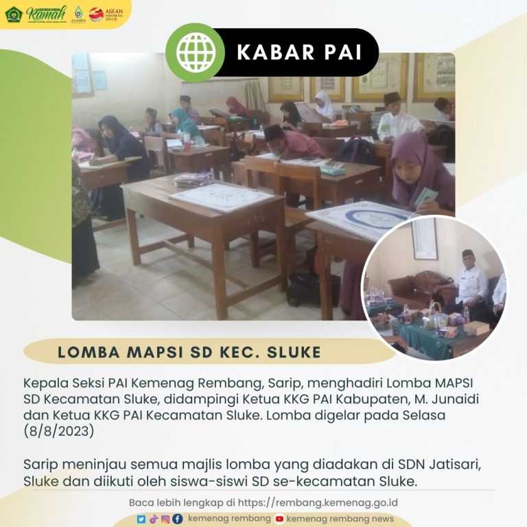 Ratusan Siswa SD Ikuti Lomba Mapsi Kecamatan Sluke dan Pamotan