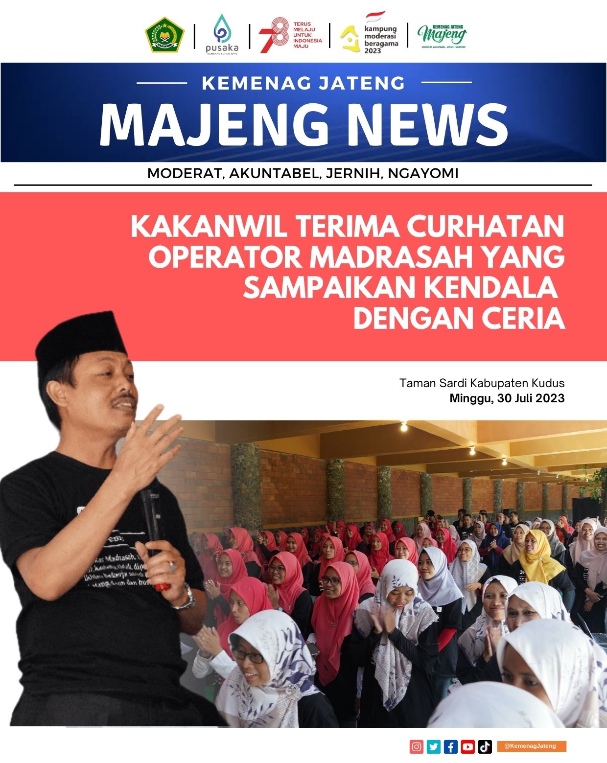 Kakanwil Terima Curhatan Operator Madrasah yang Sampaikan Kendala dengan Ceria