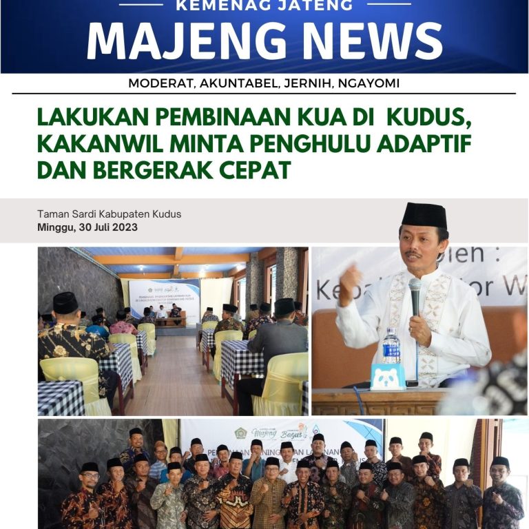 Lakukan Pembinaan KUA di Taman Sardi Kudus, Kakanwil Minta Penghulu Adaptif dan Bergerak Cepat