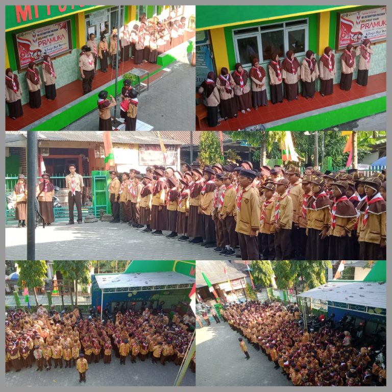 Upacara Hari Ulang Tahun Praja Muda Karana (Pramuka) ke 62 di MI. Futuhiyyah Palebon
