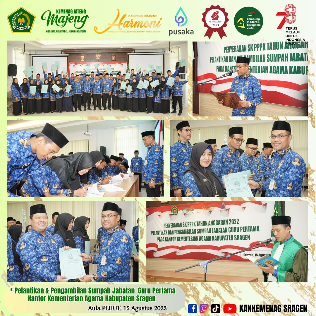Dilantik dan Disumpah Sebagai Guru dalam Jabatan, 44 ASN Sragen Nampak Sumringah
