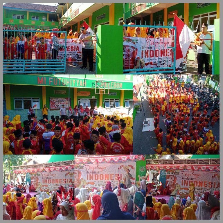 Jalan Sehat keliling lingkungan MI. Futuhiyyah Palebon dalam rangka HUT RI Ke 78.