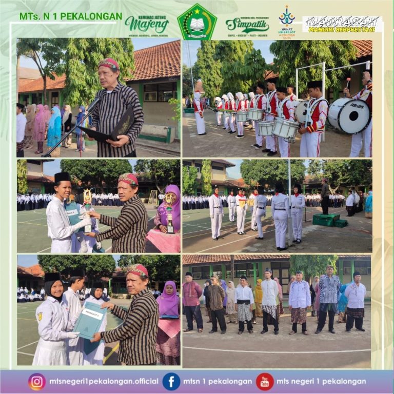 Upacara HUT RI Ke-78 di MTs N 1 Pekalongn Diwarnai Baju Adat dan Penyerahan Hadiah Pemenang Lomba