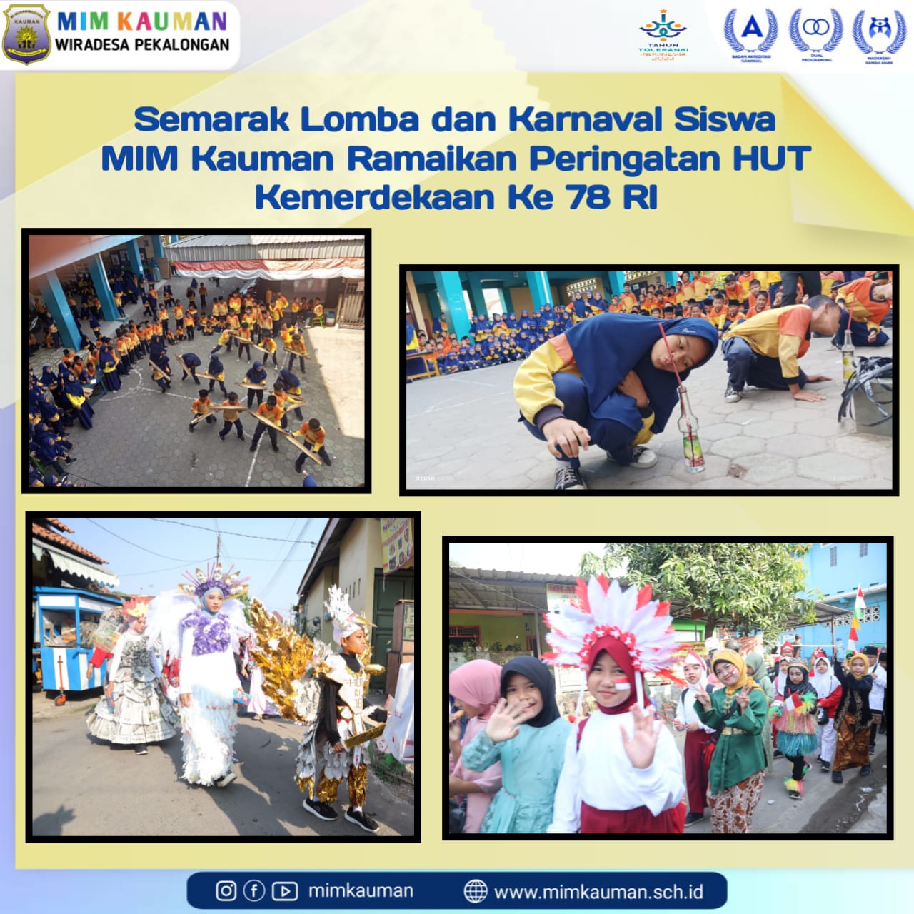 Semarak Lomba dan Karnaval Siswa MIM Kauman Ramaikan Peringatan HUT Kemerdekaan ke 78 RI
