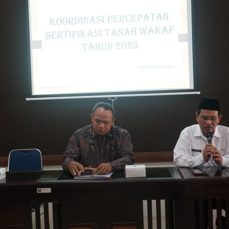 Dorong Percepatan Sertifikasi Tanah Wakaf, Kemenag Kebumen Gelar Rapat Koordinasi dengan BPN
