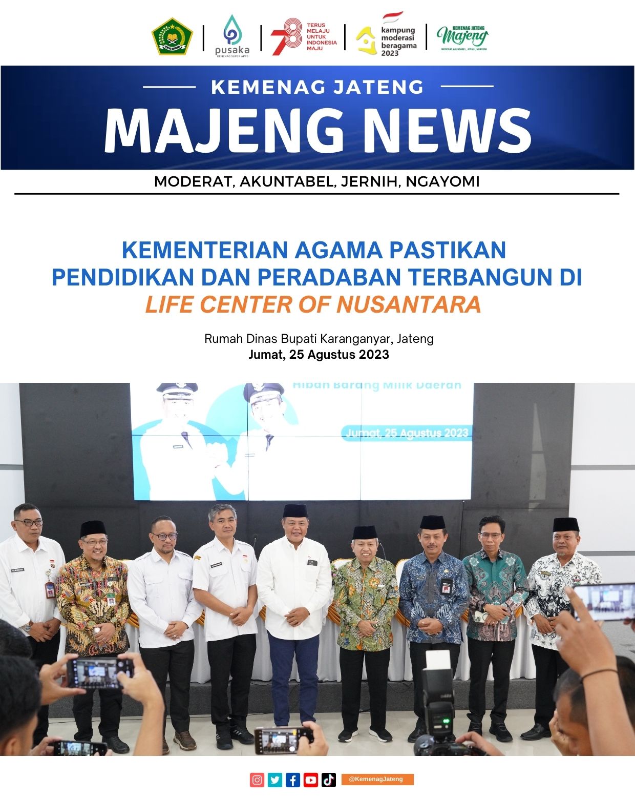 Kementerian Agama Pastikan Pendidikan dan Peradaban Terbangun di Center Life of Nusantara