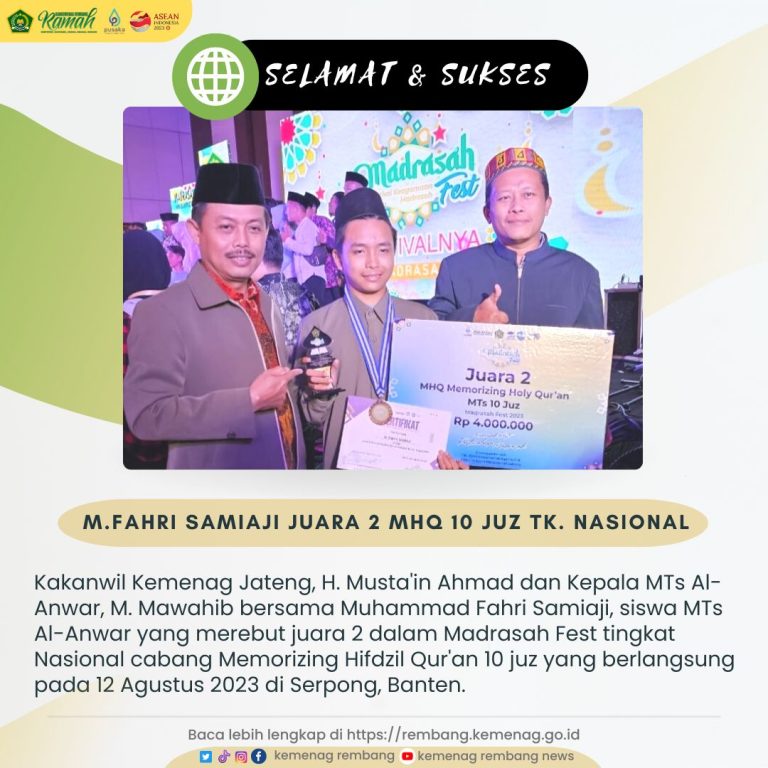 Ini Sosok Fahri, Juara II MHQ Madrasah Fest Tingkat Nasional