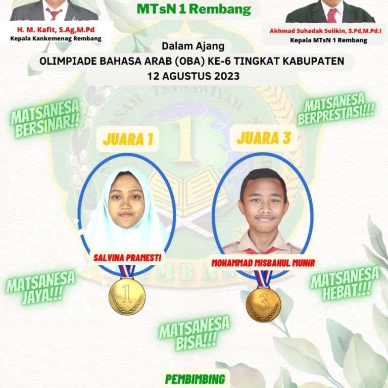 MTsN 1 Rembang Raih Kejuaraan OBA Tingkat Kabupaten
