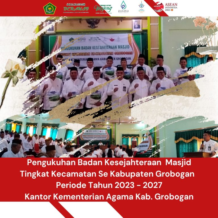 Kepala Kemenag Grobogan Lantik Pengurus BKM Tingkat Kecamatan Periode 2023-2027