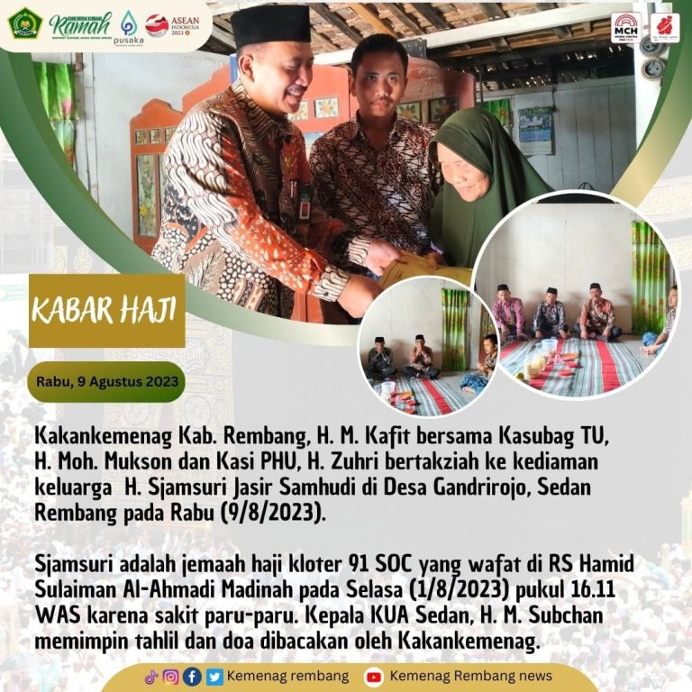 Kakankemenag Bertakziyah ke Keluarga Sjamsuri, Jemaah Haji yang Wafah di Madinah