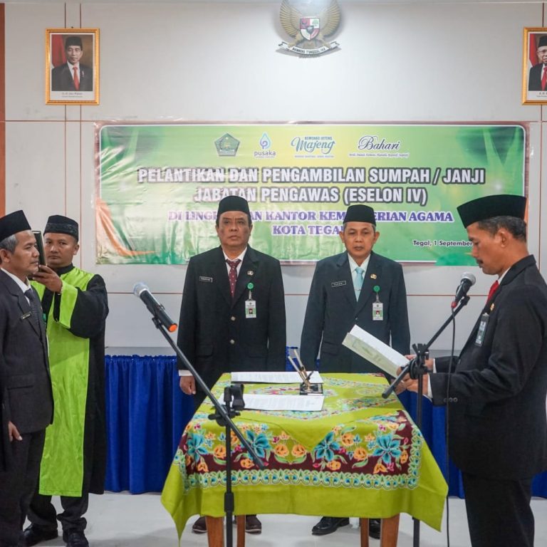 Pelantikan Pejabat Eselon IV di Lingkungan Kankemenag Kota Tegal