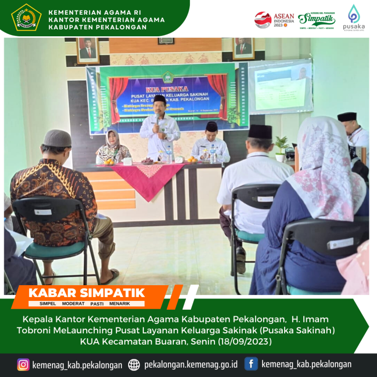 Kepala Kankemenag H.Imam Tobroni Launching Pusaka Sakinah