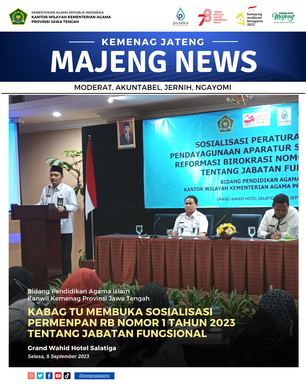 Kabag TU Membuka Sosialisasi PermenPAN RB Nomor 1 Tahun 2023 Tentang Jabatan Fungsional