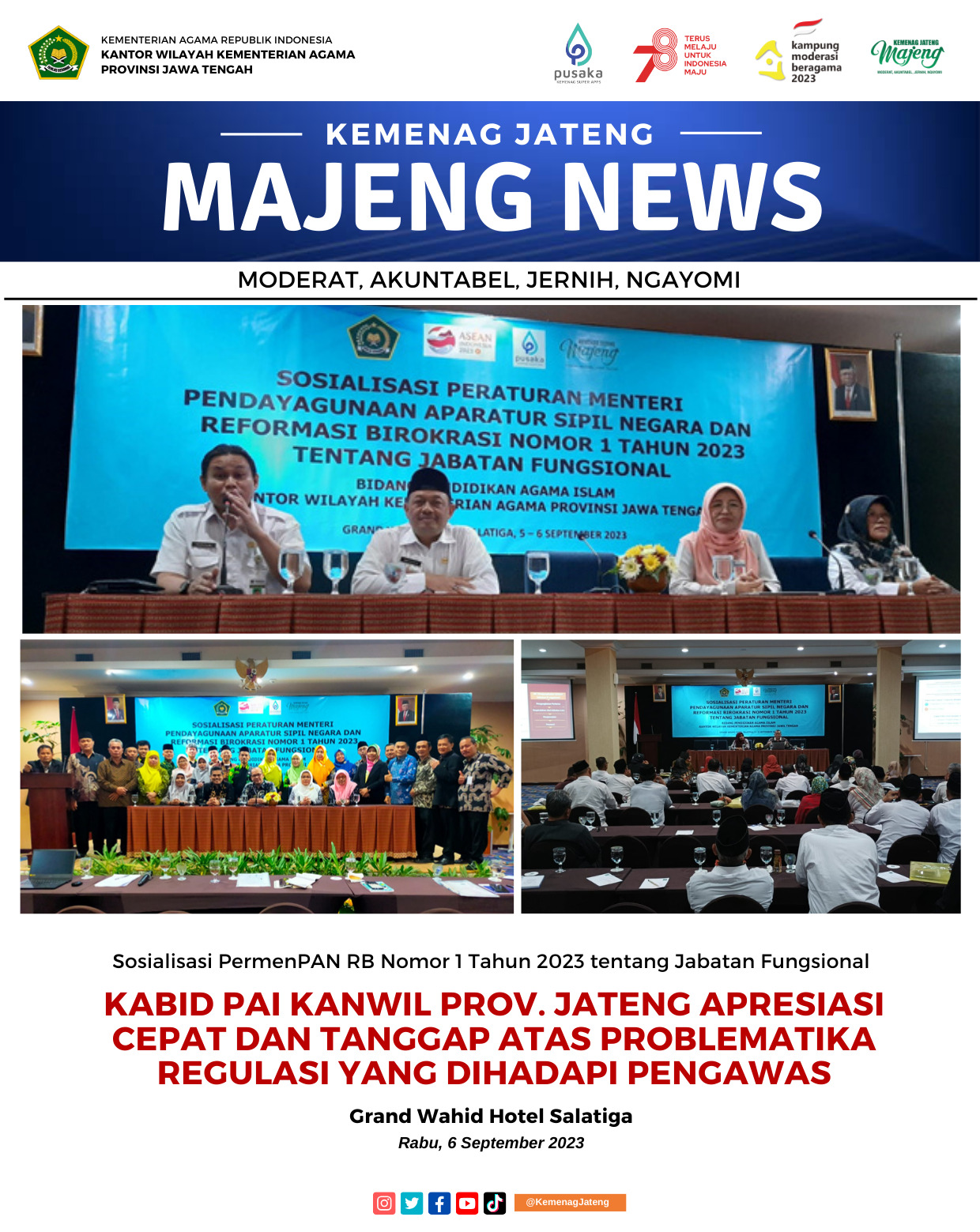 Kabid PAI Kanwil Kemenag Prov. Jateng Apresiasi Cepat dan Tanggap atas Problematika Regulasi yang Dihadapi Pengawas
