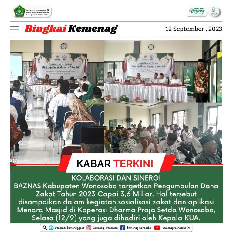 Baznas Wonosobo Targetkan Pengumpulan Dana Zakat Tahun 2023 Capai 3,6 Miliar