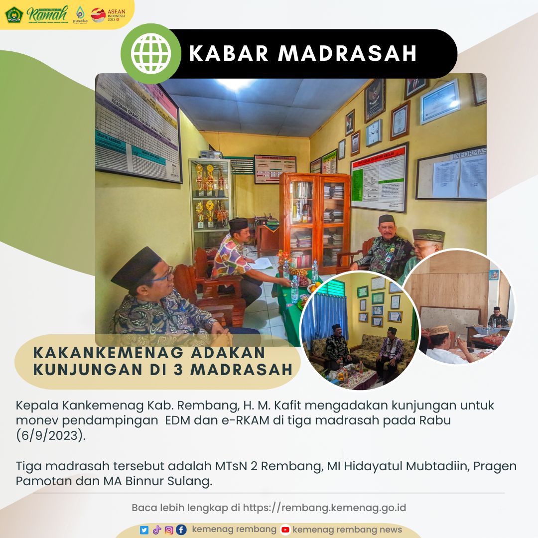 Kakankemenag Kunjungi Tiga Madrasah