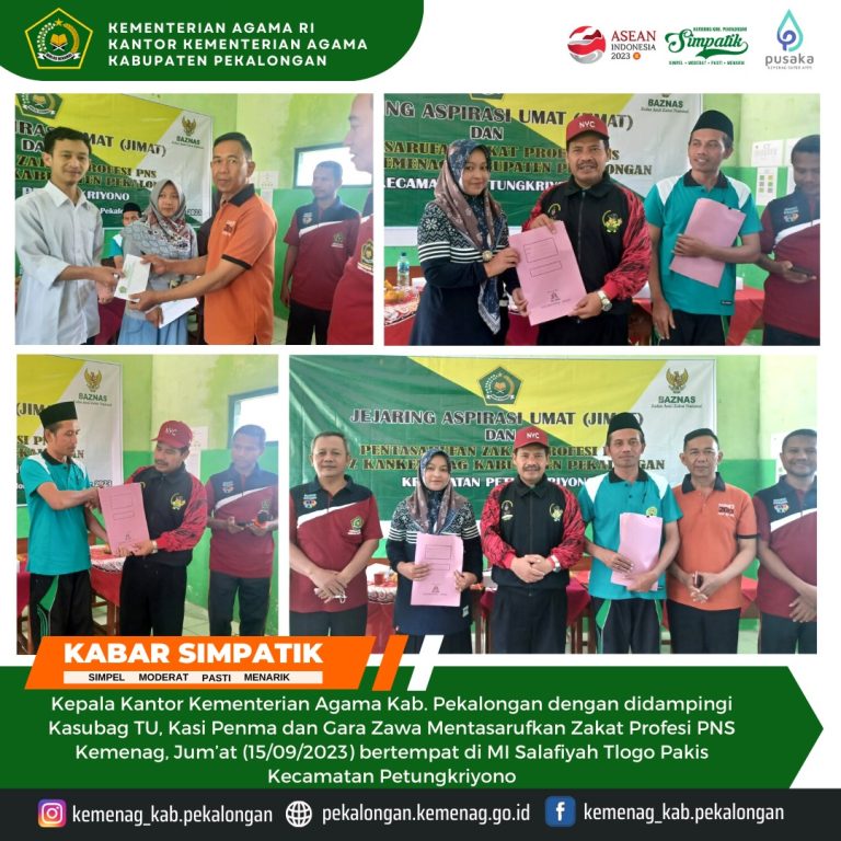 Kemenag Pekalongan Gelar Pentasarufan Zakat Profesi di MIS Tlogopakis Petungkriyono