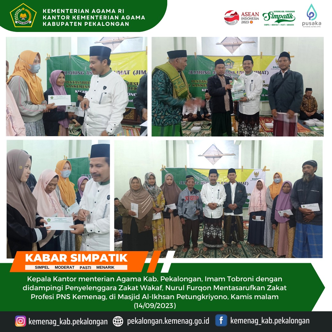 Gelar Jimat, Kankemenag Kab. Pekalongan Tasarufkan Zakat profesi di Petungkriyono