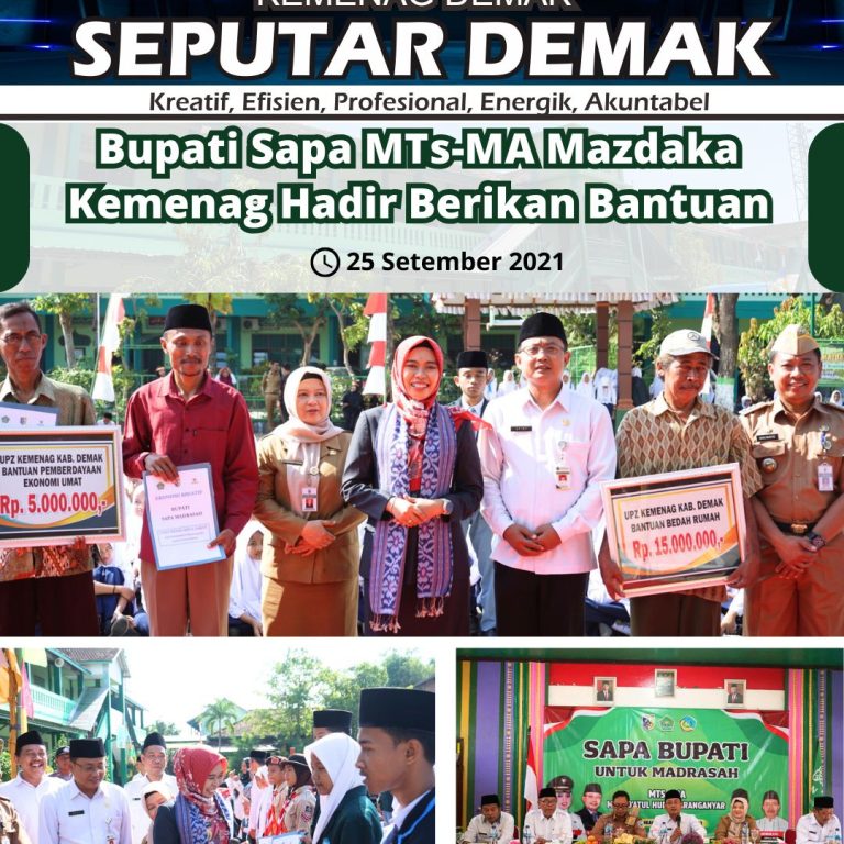 Bupati Sapa MTs-MA Mazdaka, Kemenag Demak Salurkan Bantuan