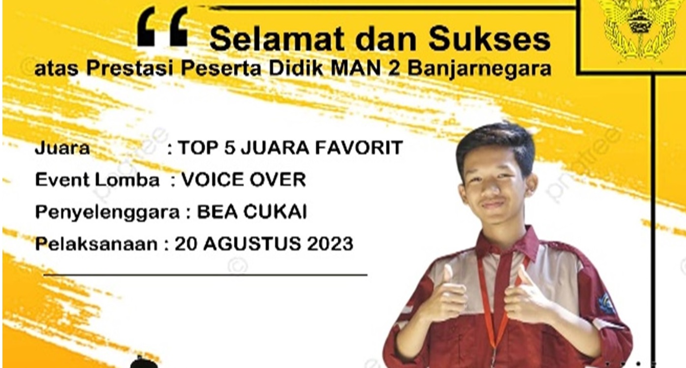 Hebat, Siswa MAN 2 Banjarnegara Menjadi Juara Favorit Voice Over  PRBC Tahun 2023