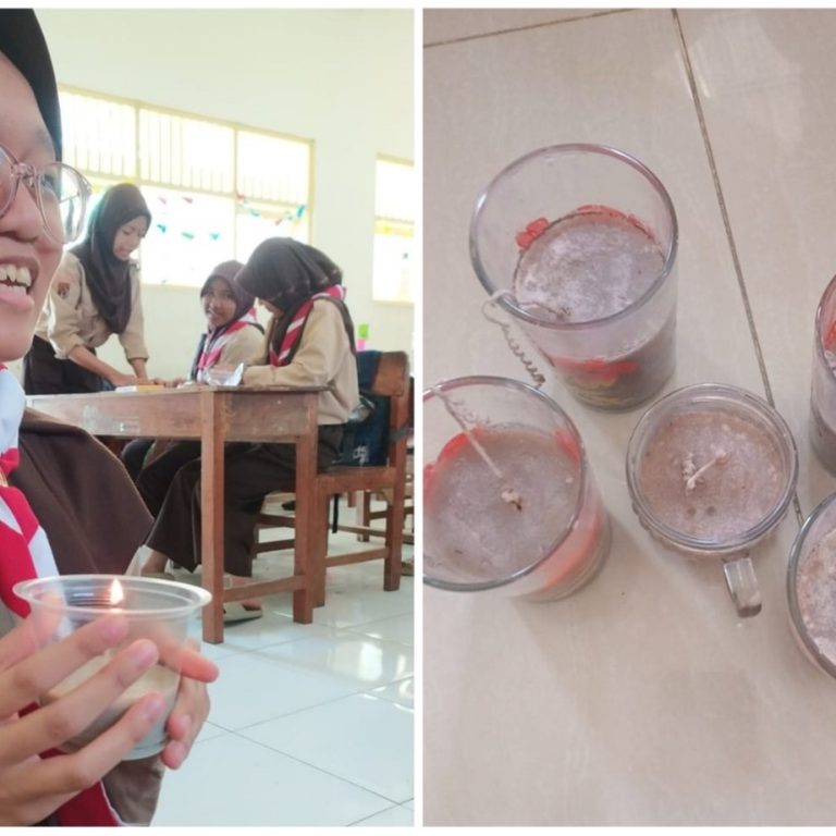 Lewat P5, MTs N 1 Banjarnegara Ajak Seluruh Siswa Praktek Membuat Eco Candle