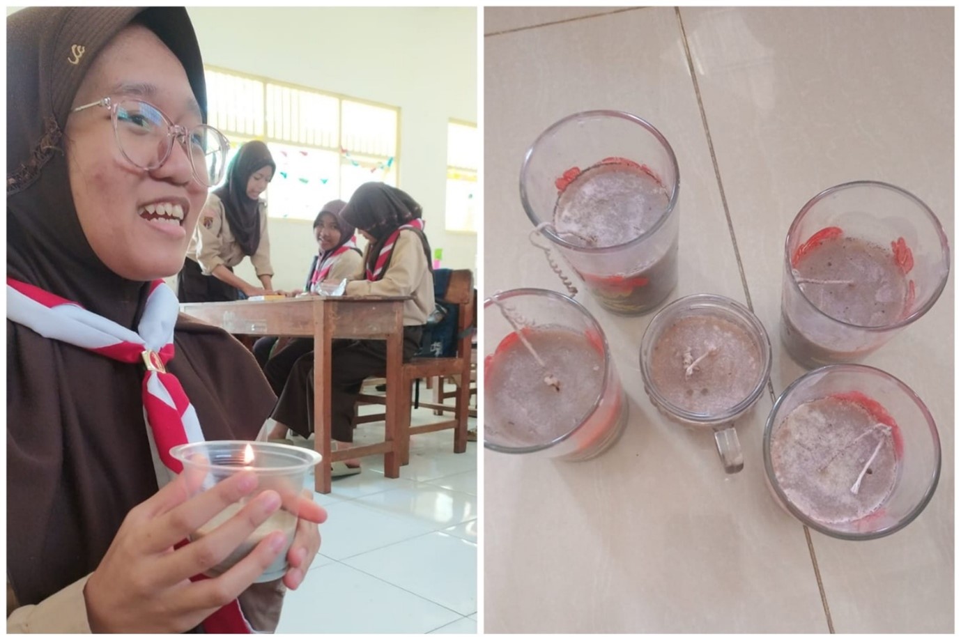 Lewat P5, MTs N 1 Banjarnegara Ajak Seluruh Siswa Praktek Membuat Eco Candle