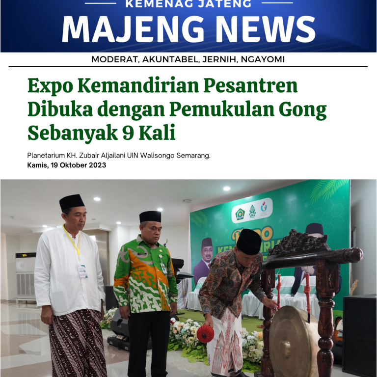 Expo Kemandirian Pesantren Dibuka dengan Pemukulan Gong Sebanyak 9 Kali