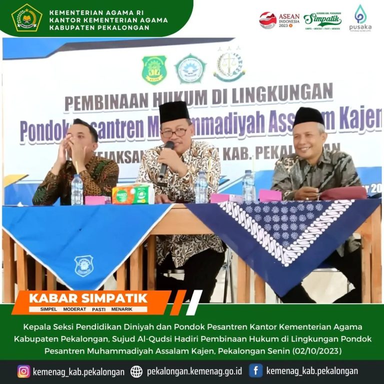 Kemenag Pekalongan Hadiri Pembinaan Hukum di Pondok Pesantren Assalam