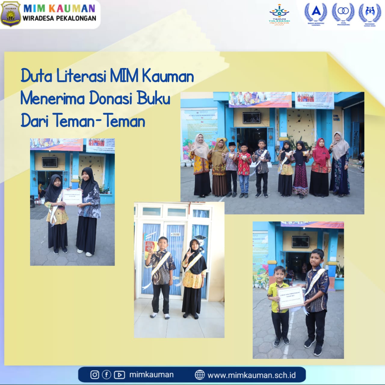 Duta Literasi MIM Kauman Menerima Donasi Buku Dari Teman-Teman*