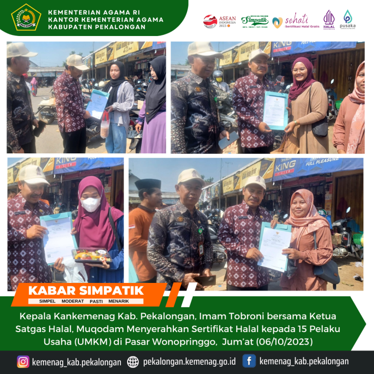 Satgas Halal Pekalongan Gelar Sosialisasi Sertifikasi Halal Di Pasar Wonopringgo