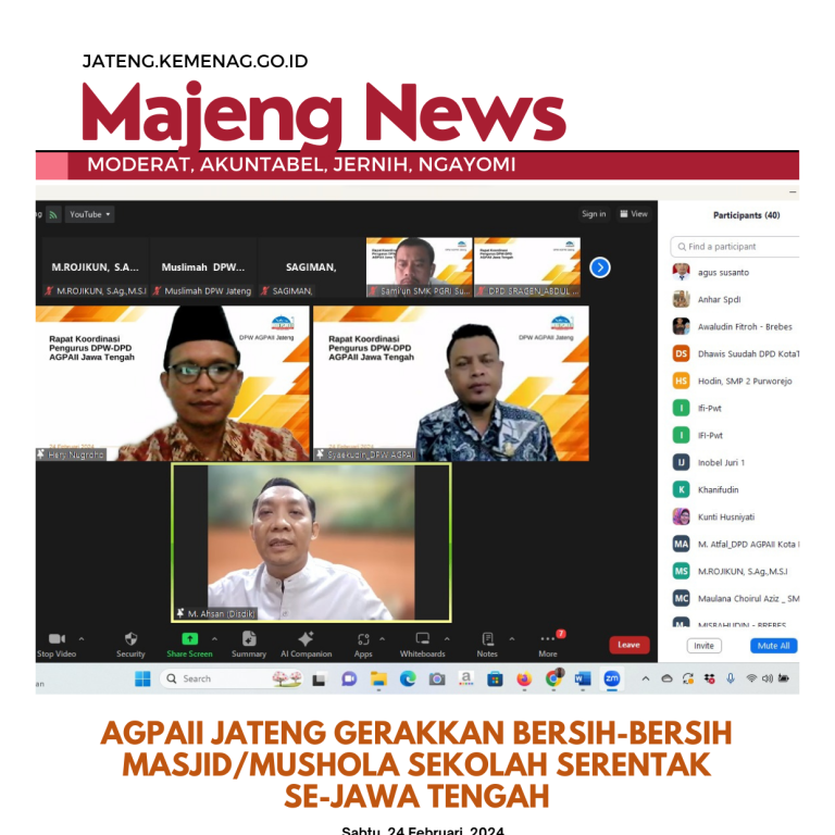 AGPAII Jateng Gerakkan Bersih-Bersih Masjid/Mushola Sekolah Serentak Se-Jawa Tengah