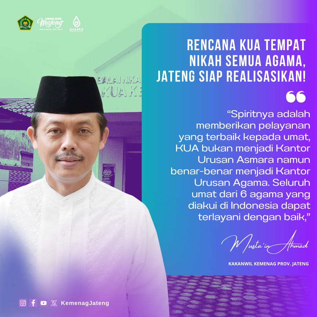 Rencana KUA Tempat Nikah Semua Agama, Jateng Siap Realisasikan!