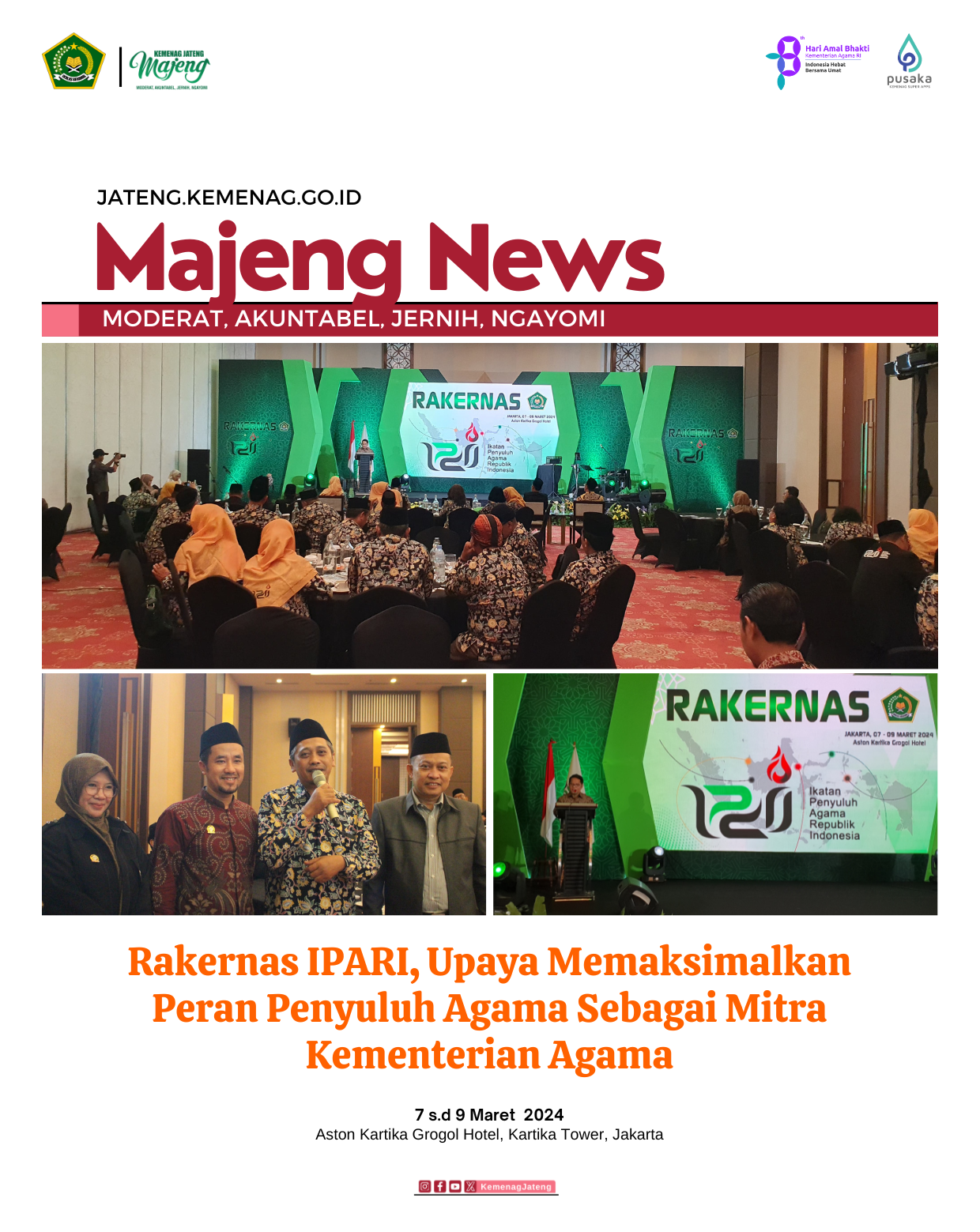 Rakernas IPARI, Upaya Memaksimalkan Peran Penyuluh Agama Sebagai Mitra Kementerian Agama