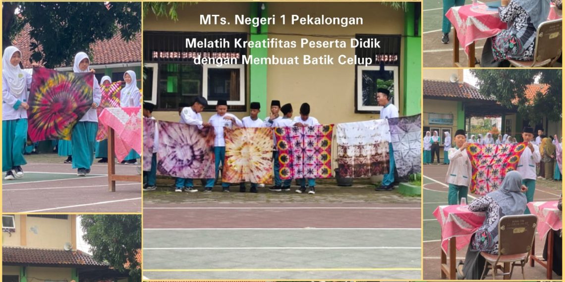 Latih Kreativitas Siswa, Membuat Batik Celup untuk Taplak Meja