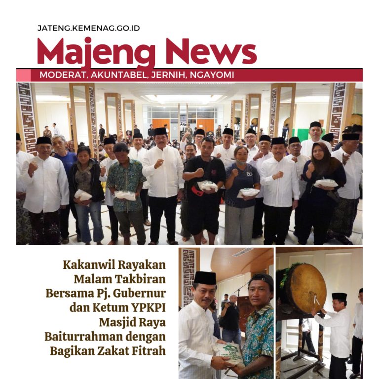 Kakanwil Rayakan Malam Takbiran Bersama Ketum YPKPI Masjid Raya Baiturrahman dengan Bagikan Zakat Fitrah