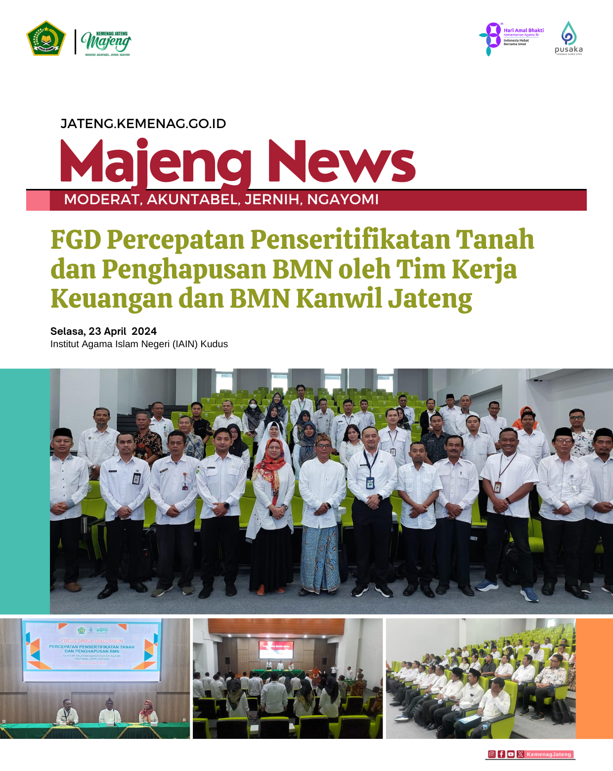 FGD Percepatan Penseritifikatan Tanah dan Penghapusan BMN oleh Tim Kerja Keuangan dan BMN Kanwil Jateng